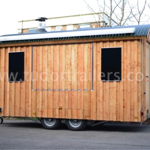 Wooden Mobile Shepherd Hut Closed Hatch Exterior